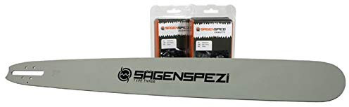 90cm Sägenspezi Schwert-Set Solid Laser mit 2 Halbmeißelketten .404 104TG 1,6mm passend für Stihl 07S 07 S