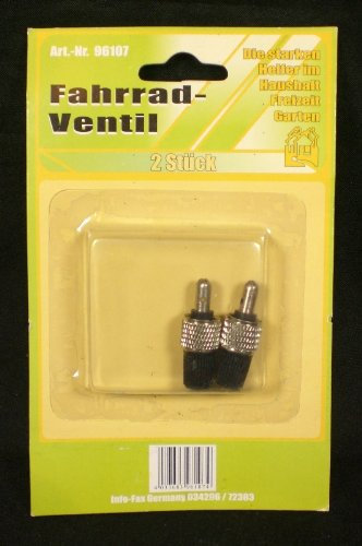 Fahrrad Ventile SET, 2 x Ventil + 2 x Mutter + 2 x Staubkappe
