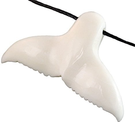 Island Piercings Handgefertigter Amulett Anhänger Walflosse aus Knochen inkl. Band PB317