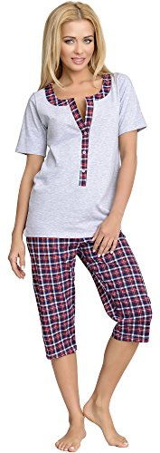 Be Mammy Damen Schlafanzug Stillpyjama H2L2N2 (Melange, S)