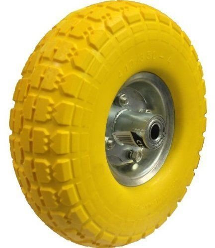 10 Solid Rubber Wheelbarrow Tyre & Axle Wheel Bearing for Garden Cart / Barrow / Trolley
