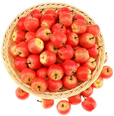Gresorth 30 Stück Künstliche Lebensechte MINI Apfel Deko Gefälschte Früchte Obst Party Festival Dekoration