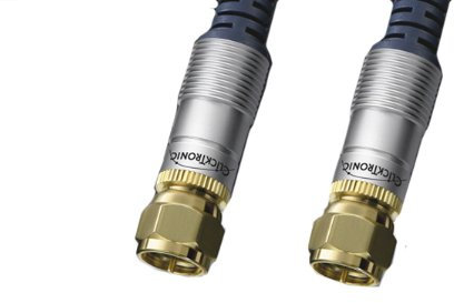 Clicktronic HC 601-1000 Antennenkabel (SAT F-Stecker, mit Ferritkernen, vergoldete Kontakte) 10 m