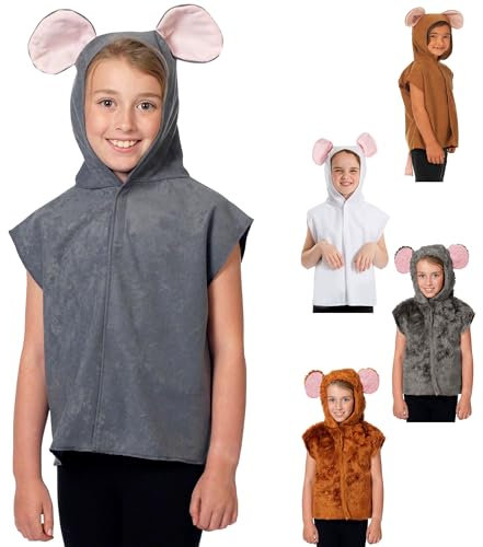 Charlie Crow Grey suede Mouse Costume for kids one size 3-8 Years.