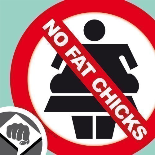 NO FAT CHICKS chrome Aufkleber - STICKER BOMB Aufkleber decal patch 95 mm - DUB