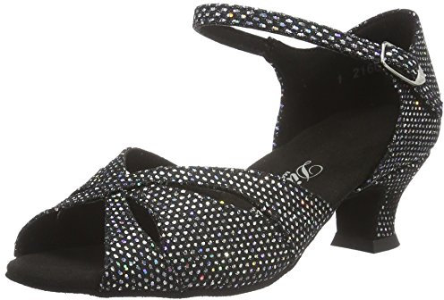 Diamant Damen Tanzschuhe 144-011-183 Standard & Latein, Schwarz (Schwarz-Silber), 40 EU (6.5 UK)