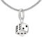 CLEVER SCHMUCK Set Silberner kleiner Anhänger Spieler Würfel 5 mm 3D glänzend teils geschwärzt und Kette Panzer 45 cm STERLING SILBER 925 im Etui sand