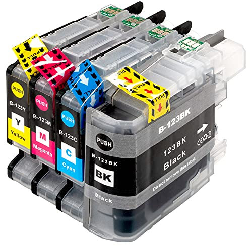 ESMONLINE 4 komp. Druckerpatronen ersetzt Brother LC-123 MFC J245 J870DW J4410DW J4510DW J4610DW J470DW J4710DW J650DW J6520DW J6720DW J6920DW DCP J132W J152W J4110DW J552DW J752DW LC123