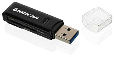 IOGEAR SuperSpeed 2-Slot USB 3.0 Flash Memory Card Reader - Win - Mac - Linux - Certain Android Systems - Supports SD, SDHC, SDXC, MMC/MicroSD, T-Flash (CR-UMSS) - GFR305SD