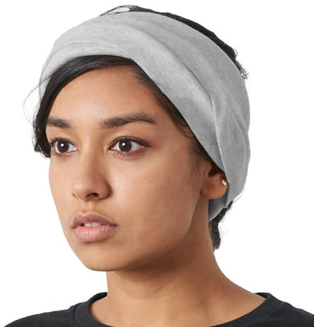 Bandeau Tour De Cou Chaud - Cache Cou Moto Homme Echarpe Chaude Femme Hiver Tube Couvre-visage Masque Unisexe 100% Bio Coton Made In Japan Gris Clair