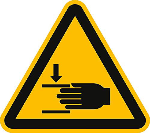 Aufkleber Warnschild Warnung vor Handverletzungen 10cm sl Folie
