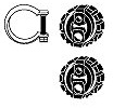 HJS 82 22 4674 Montagesatz Abgasanlage Kompatibel mit PEUGEOT 206 Schrägheck 2A/C 1726VS 1726AQ 1726Z9 | Kompatibel mit: PEUGEOT 206 Schrägheck, 406, 406 Break