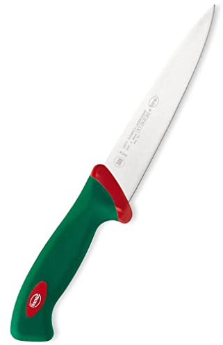 Sanelli Premana Professional Coltello per Scannare, Acciaio Inossidabile, Verde/Rosso, 18 cm