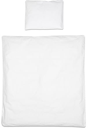 2-teiliges Baby Kinder Bettbezug 80 x 70 cm mit Kopfkissenbezug - Weiß