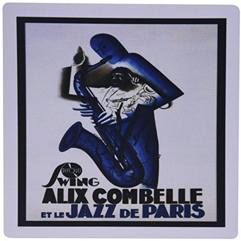 3dRose LLC MP_182402_1 Mauspad mit französischem Jazz-Motiv, 20,3 x 20,3 x 0,63,5 cm