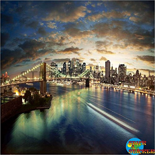 Sticker autocollant Lave Vaisselle New York Pont de Brooklyn 60x60cm SLV0003