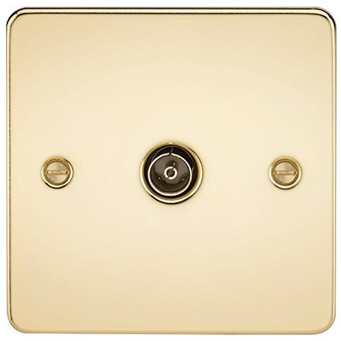 Knightsbridge FPAV0100PB Flat Plate 1G Tv Outlet (Non-Isolated) -Polished Brass