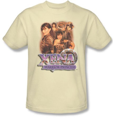 Xena - Männer Prinzessin Collage T-Shirt, Large, Cream