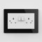Double Light Switch or Plug Socket Back Plate Finger Surround Panel Black (8 ColoursAvailable) - Free Trolley Token Material Sample Included per Shipment