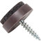 Adsamm® / 32 x Filzgleiter mit Schraube / Braun / Ø 20 mm / rund / Möbelgleiter zum Schrauben in Premium-Qualität