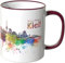 WANDKINGS® Tasse, Schriftzug Guten Morgen Kiel! mit Skyline - Bordeaux