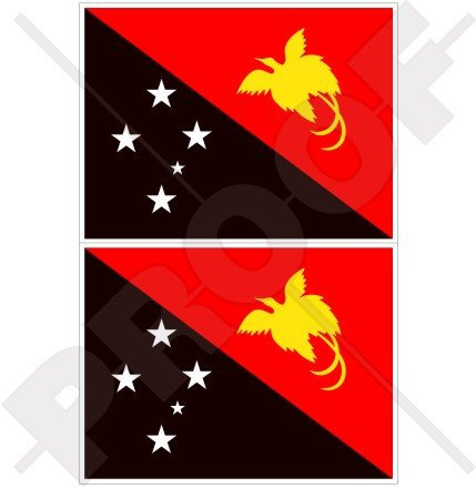 Papua-Neuguinea Flagge, Niugini Papua-Neuguinea 7,6 cm (75 mm) Bumper Sticker, Aufkleber Vinyl X2