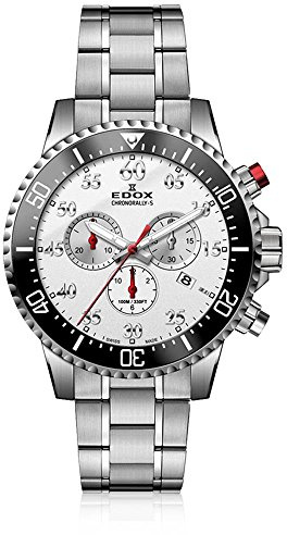 Edox Herren Chronograph Quarz Uhr mit Edelstahl Armband 10227-3M-ABN