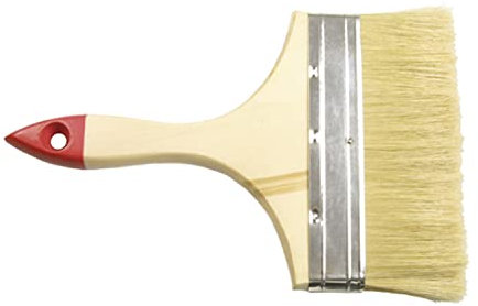 Amig - Paletina Americana para Grandes Superficies Mod. 4090 - Tamaño: 7 - con Virola Niquelada con Mango de Madera - PVC y Cerda Pura - Uso Genérico