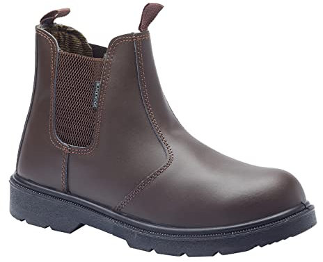 Blackrock Dealer Work Safety Boots, Steel Toe Cap, Chelsea Boots, Mens Womens Ladies, Safety Shoes, Gardening, Brown, Horse Riding, Yard, Slip On Shoes, Lightweight - Size 13