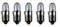 5er Set WireThinX Kleinstlampen Subminiatur 0,60 W, 12 V - Sockel E5,5 4,7 x 15 mm, L-55