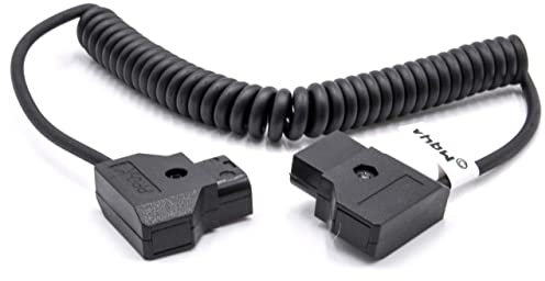 vhbw Adapter Kabel D-Tap (m) auf D-Tap (m) für Kameras - Spiralkabel, Schwarz