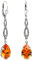 Jugendstil Ohrringe Silber Orange Tangerine Swarovski Kristalle NOBEL SCHMUCK