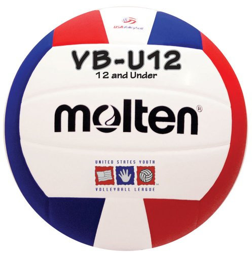 Molten VBU12 Leichter Volleyball, Rot/Weiß/Blau, ab 12 Jahren