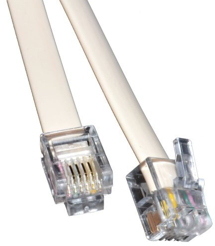 kenable ADSL Broadband Modem Cable RJ11 to RJ11 Phone Socket to Router White 0.5m 50cm