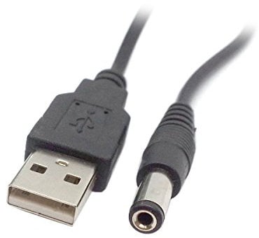 JSER, cavo adattatore da USB 2.0 (maschio) tipo A ad alimentatore con connettore a cilindro da 5,5 mm x 2,5 mm da 5 V CC, con cavo di 80 cm di lunghezza