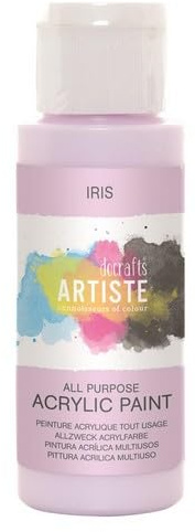 Artiste Acrylic Paint 59ml 2Oz Iris, Quick-Drying Professional Art, Vibrant Colour, Water-Based Paints Cover All Surfaces With Ease, Ideal For Travel Artists (package may vary)