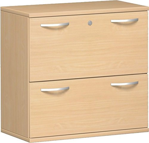 Geramöbel Registraturschrank 2 Hängeregistraturen mit Zentralverriegelung und Auszugssperre, abschließbar, Wandbefestigung erforderlich, 800x425x768, Buche/Buche