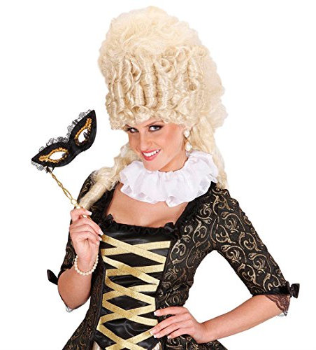 NET TOYS Satin Mittelalter Halskrause Clown Kragen weiß Rüschenkragen Kräuselschal Jabot Rokoko Barock Kostüm Accessoire
