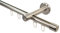 iso-design Gardinenstange Innenlauf 1-läufig 16 mm Durchmesser Farbe Edelstahl Wandmontage Innenlaufstange aus Metall Wandabstand 7 cm, Endstück Kappe, 160 cm