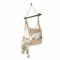 Loberon Hängesessel Leano, strapazierfähiger Bezug, inkl. Kissen, Outdoor, Balkon, Gartenmöbel, Schaukel-Sessel, Birkenholz, Baumwolle, Polyester, Creme