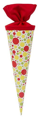 goldbuch 93 011 - Geschenktüte 35 cm lekker + anders Punkte, Jungen & Mädchen Schultüte, Lackkarton Geschwistertüte mit Filzverschluss, Zuckertüte zur Einschulung und Schulanfang, ca. 35 x 11,5 cm