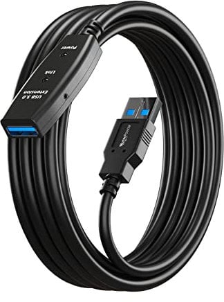 MutecPower 7.5m USB 3.0 Male to Female Cable with Extension Chipset - Active Extension Repeater - Black