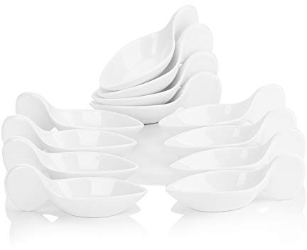 MALACASA, Serie Ramekin.Dish, 12-TLG. Set 4,5/11,5cm SUPER Mini Porzellan DessertSchälchen Snackschäle Dessert Snack Vorspeise Nachtisch Schälchen DekoSchäle