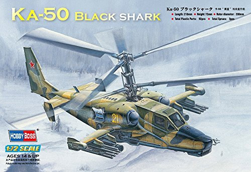 Hobbyboss Kit di montaggio per elicottero russo Ka-50 Black Shark in scala 1:72