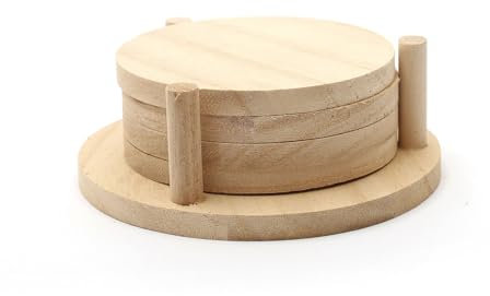 Sous Verre En Bois - Ø 9,5 cm - 4 Pièces - Graines créatives