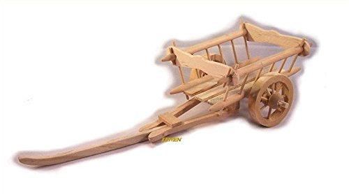 Kimmerle Leiterwagen, Ochsenkarre aus Holz, Größe: 14x10x6,5 cm. Krippenzubehör.