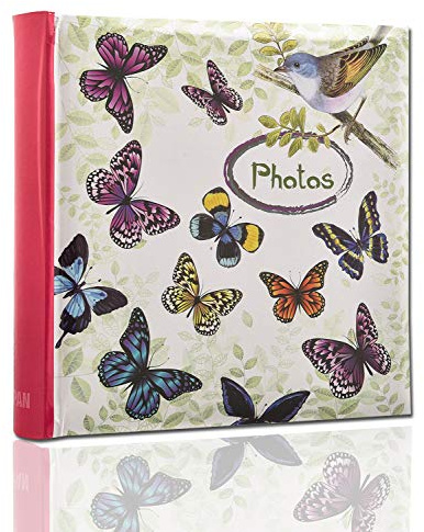 Arpan Vintage Butterfly Shabby Chic Style Photo Album Slip In Case Memo Album For 200 4 x 6'' - Cream by ARPAN