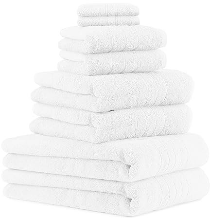 Betz 8er Set Handtücher Handtuch Deluxe 100% Baumwolle 2 Badetücher 2 Duschtücher 2 Handtücher 2 Seiftücher Farbe weiß
