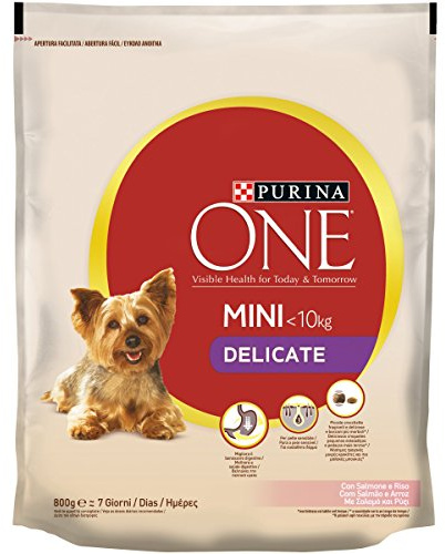 PURINA ONE Mini-Kroketten für den Hund mit Lachs und Reis, 800 g
