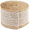 G2PLUS 5M Juteband mit Spitze, 6CM Vintage Basteln Jutebänder, Jute Spitze Dekoband für Hochzeit Geschenke Weihnachten Deko